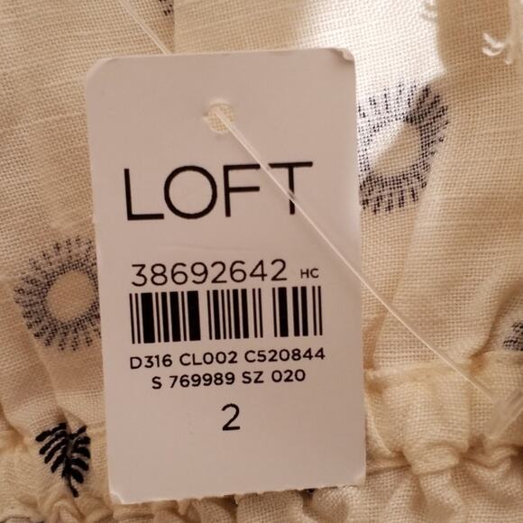 LOFT Linen Blend Polka Dot Midi Dress | Beige | Size 4 | NWT - Picture 5 of 6